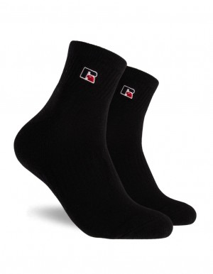 Accessories Ponožky Russell Athletic Essential Quarter 3 Pack Černé | ALK-086359