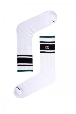 Accessories Ponožky Russell Athletic Essential Atlanta Fash Single Bílé Černé | EGC-539164