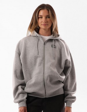 Dámské Bundy Russell Athletic Originals Embroidered Zip Through Šedé | RJQ-694781