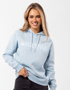 Dámské Mikina s Kapucí Russell Athletic Modern Tonal Světle Blankyt | AYW-065238