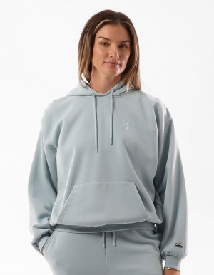 Dámské Mikina s Kapucí Russell Athletic Original Inlay Logo Tyrkysové | MCW-432108