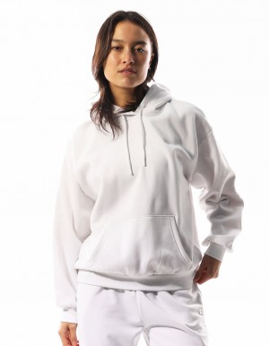 Dámské Mikina s Kapucí Russell Athletic R Logo Bílé | VUB-130429