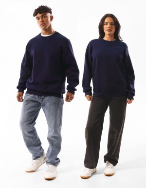 Dámské Svetr S Výstřihem Do Posádky Russell Athletic Unisex Dri Tmavě Blankyt | QZX-704652