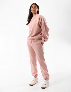 Dámské Svetr S Výstřihem Do Posádky Russell Athletic Tribeca Mock Neck Růžové Růžové | HDM-689752