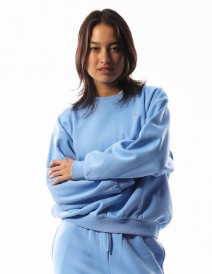 Dámské Svetr S Výstřihem Do Posádky Russell Athletic R Logo Blankyt | VYB-407138