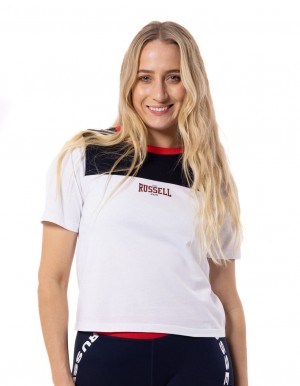 Dámské Tričko Russell Athletic Americana Vintage Bílé | CMJ-156879