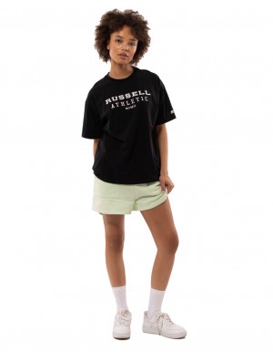 Dámské Tričko Russell Athletic Elements Oversize Černé | LIW-034258