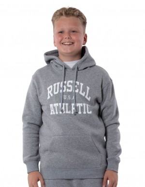 Dětské Mikina s Kapucí Russell Athletic Arch Heritage Unisex Youth Šedé | CPF-571468
