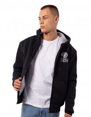 Pánské Bundy Russell Athletic Collegiate Sherpa Černé | HNJ-436275