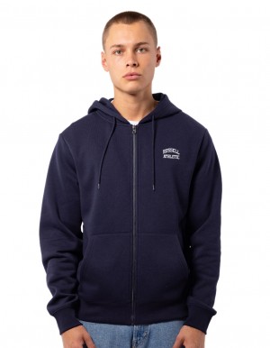 Pánské Bundy Russell Athletic Originals Small Arch Zip Tmavě Blankyt | VPX-650214