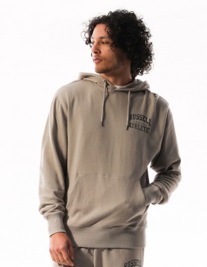 Pánské Mikina s Kapucí Russell Athletic Big Arch Distressed Hnědožlutý | QAT-463981