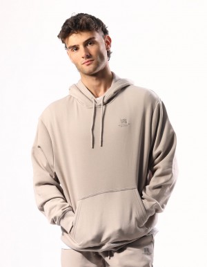 Pánské Mikina s Kapucí Russell Athletic Brooklyn Béžový | CUH-263985