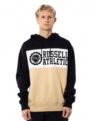 Pánské Mikina s Kapucí Russell Athletic Carter Béžový Černé | OKU-785320