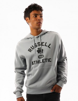 Pánské Mikina s Kapucí Russell Athletic Lexington Šedé | UAS-618932