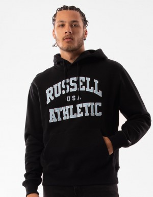 Pánské Mikina s Kapucí Russell Athletic Mercer Černé | DSQ-634709