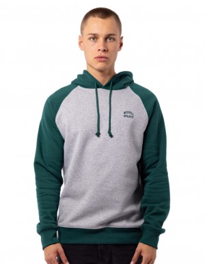 Pánské Mikina s Kapucí Russell Athletic Originals Small Arch Raglan Zelene | EOG-367948