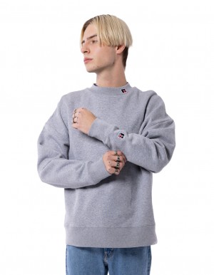 Pánské Svetr S Výstřihem Do Posádky Russell Athletic Unisex High Neck Šedé | JFK-354079