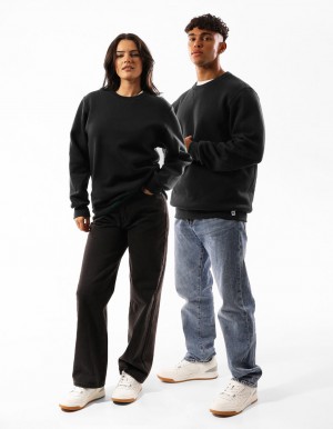 Pánské Svetr S Výstřihem Do Posádky Russell Athletic Unisex Dri Černé | VCS-632081