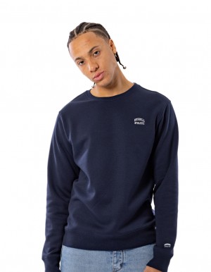 Pánské Svetr S Výstřihem Do Posádky Russell Athletic Originals Small Arch Tmavě Blankyt | DEC-623574