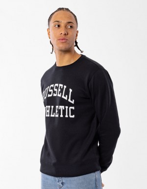 Pánské Svetr S Výstřihem Do Posádky Russell Athletic Core Arch Černé | MCD-430187