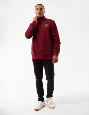Pánské Top Russell Athletic Arch 1/4 Zip Vínové | PSJ-286731