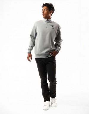 Pánské Top Russell Athletic Lexington 1/4 Zip Šedé | VNX-062379