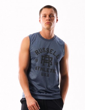Pánské Tričko Russell Athletic Active Muscle Tmavě Blankyt | SUA-265937