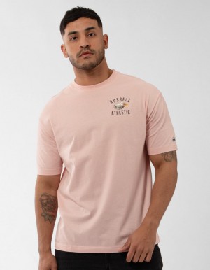 Pánské Tričko Russell Athletic Big Boss Eagle Růžové | FHN-682715