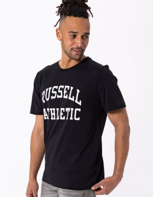 Pánské Tričko Russell Athletic Core Černé | MRY-916805