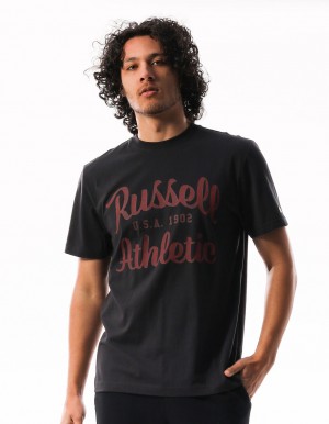Pánské Tričko Russell Athletic Distressed Arch Šedé | UNW-603148
