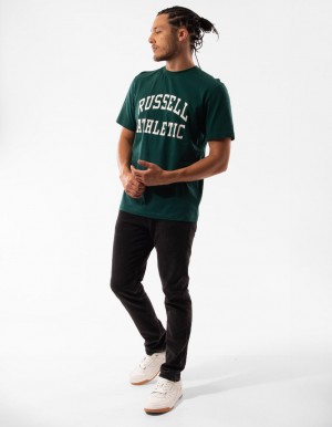 Pánské Tričko Russell Athletic Originals Arch Logo Zelene | ZRH-312064