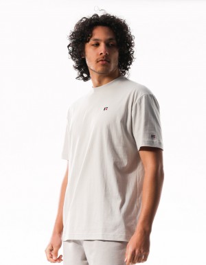 Pánské Tričko Russell Athletic R Logo Slouch Bílé | USE-587691