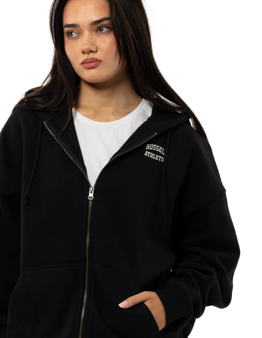 Dámské Bundy Russell Athletic Originals Embroidered Zip Through Černé | YBZ-280974
