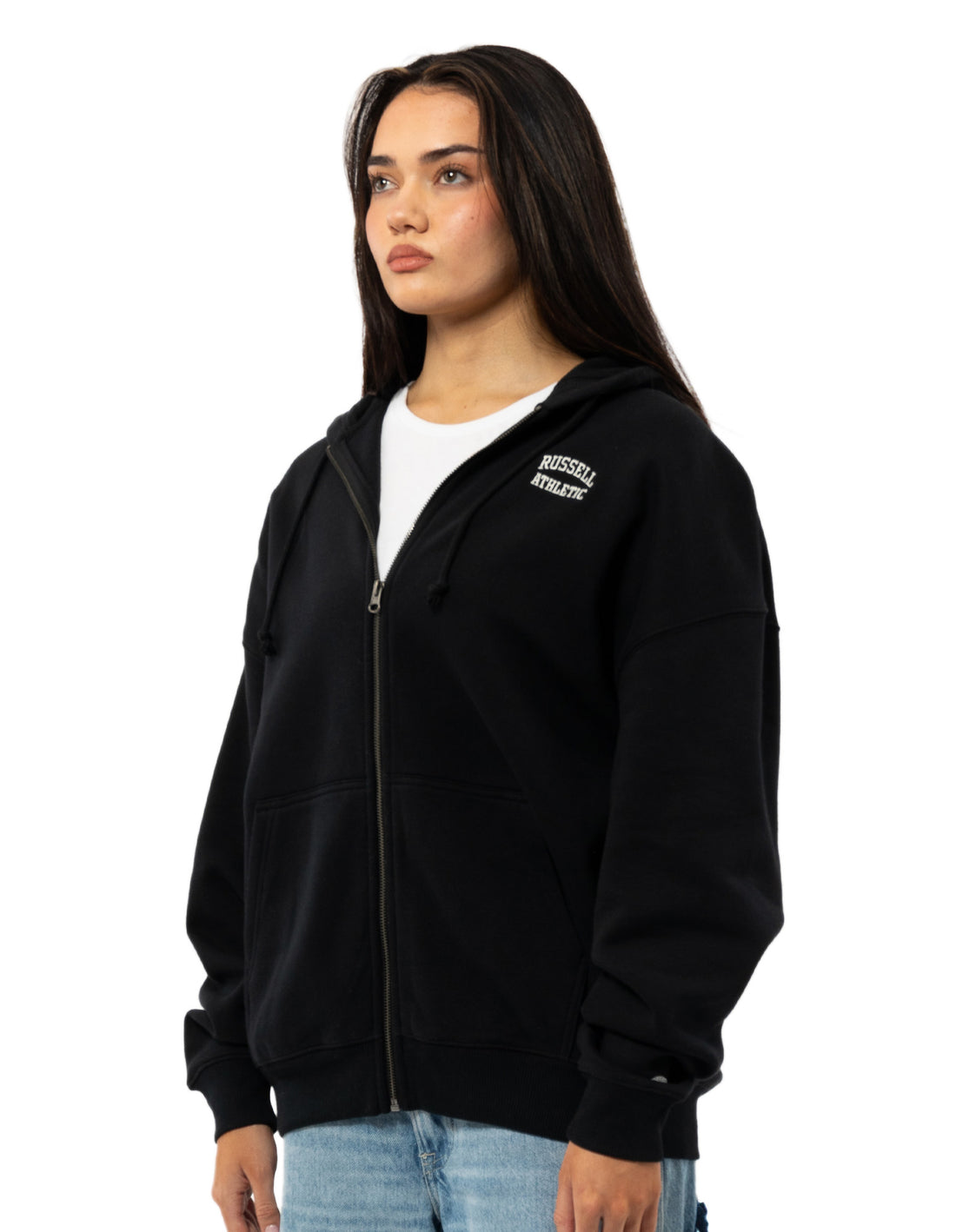 Dámské Bundy Russell Athletic Originals Embroidered Zip Through Černé | YBZ-280974