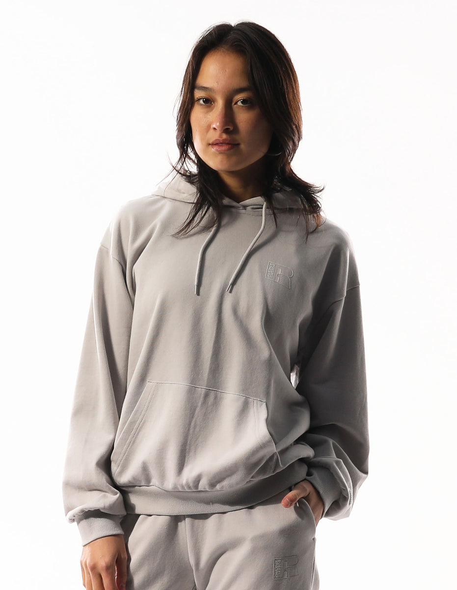 Dámské Mikina s Kapucí Russell Athletic Inlay Logo Unbrushed Světle Šedé | SHZ-489023