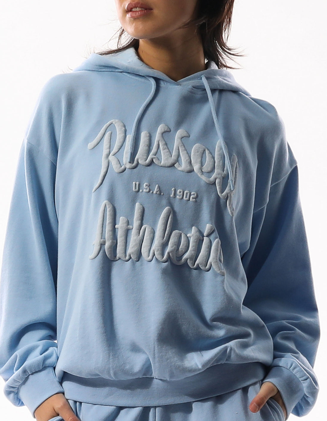 Dámské Mikina s Kapucí Russell Athletic Maplewood Oversized Blankyt | NXY-796540