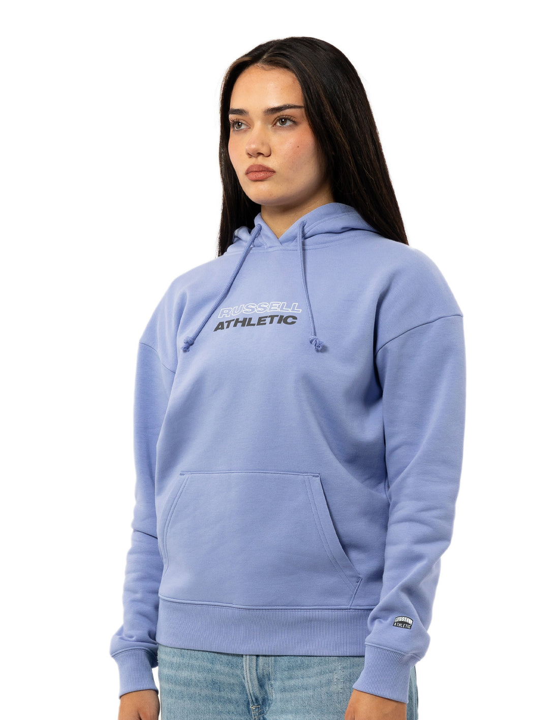 Dámské Mikina s Kapucí Russell Athletic Originals Linear Levandule | ADR-460725