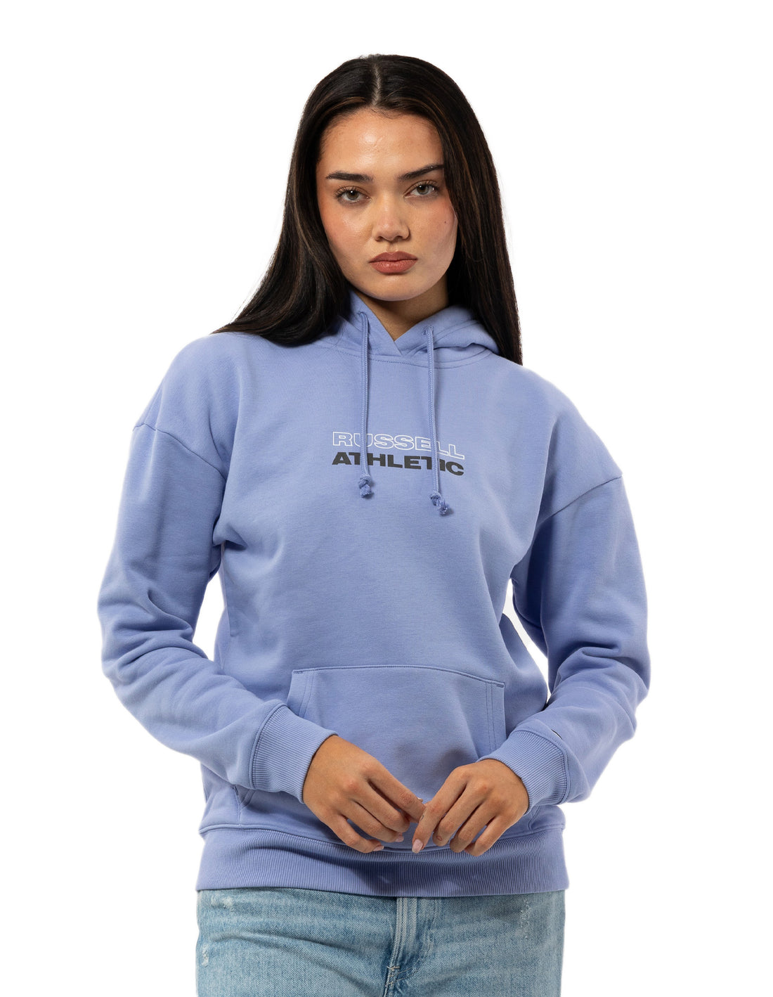 Dámské Mikina s Kapucí Russell Athletic Originals Linear Levandule | ADR-460725