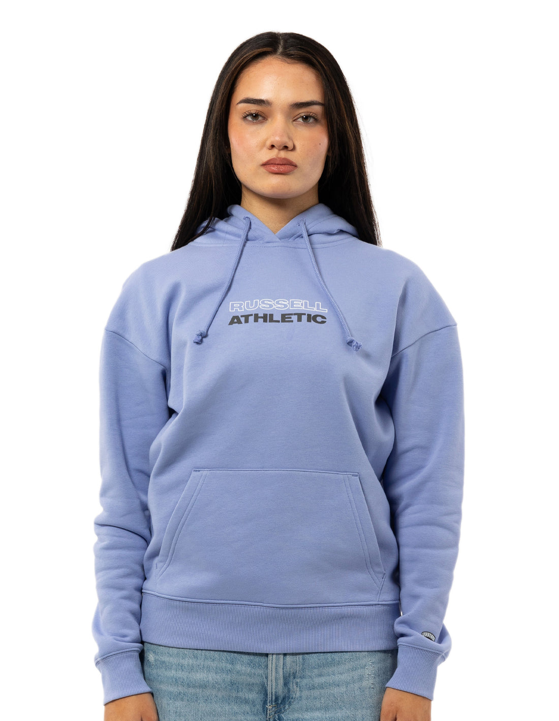 Dámské Mikina s Kapucí Russell Athletic Originals Linear Levandule | ADR-460725