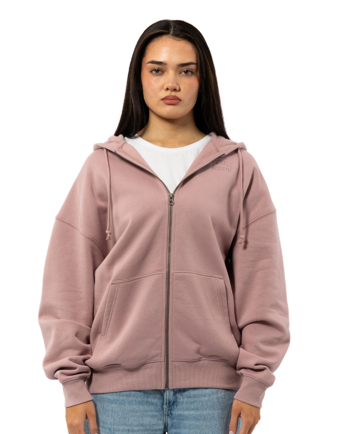 Dámské Mikina s Kapucí Russell Athletic Originals Embroidered Zip Through Růžové | QXT-803642
