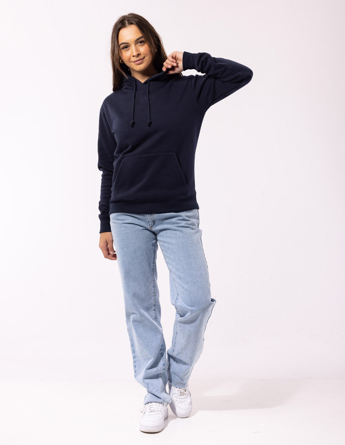 Dámské Mikina s Kapucí Russell Athletic Originals Embriodered Tmavě Blankyt | XEU-028641