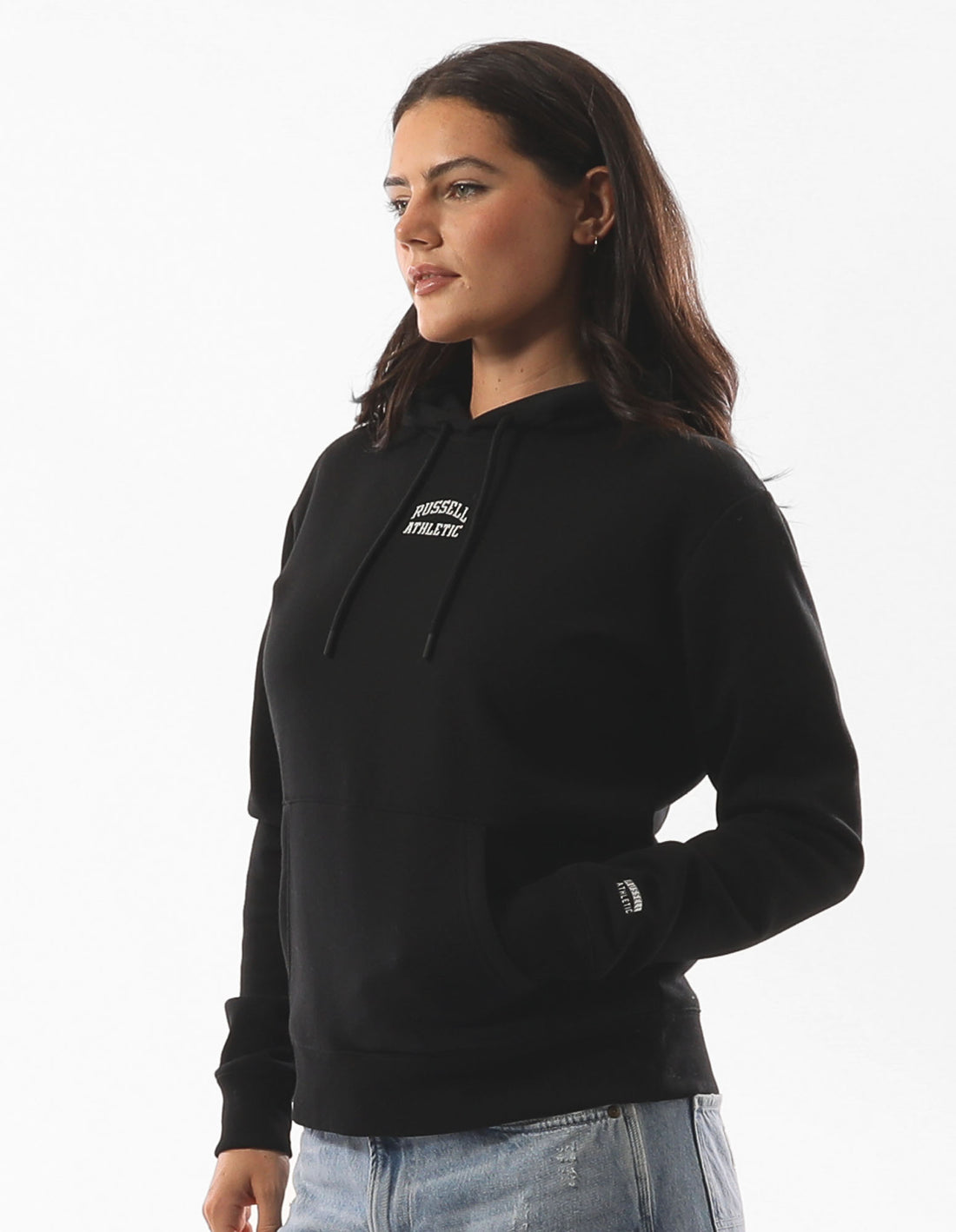 Dámské Mikina s Kapucí Russell Athletic Originals Embriodered Černé | ANH-852673