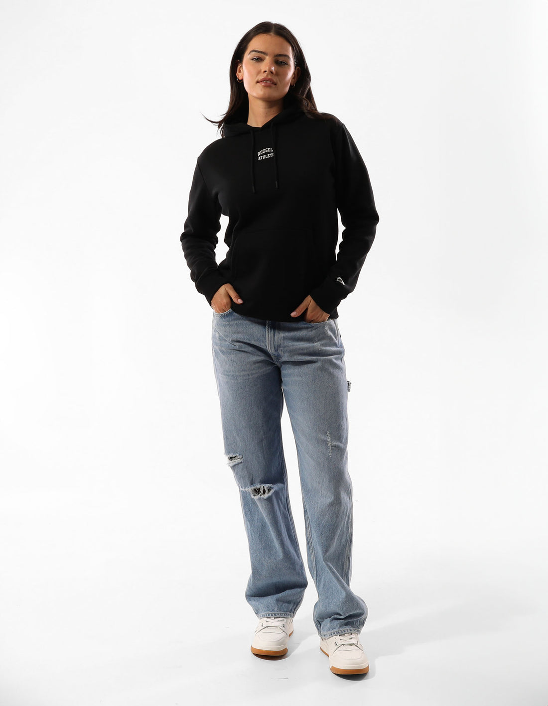 Dámské Mikina s Kapucí Russell Athletic Originals Embriodered Černé | ANH-852673