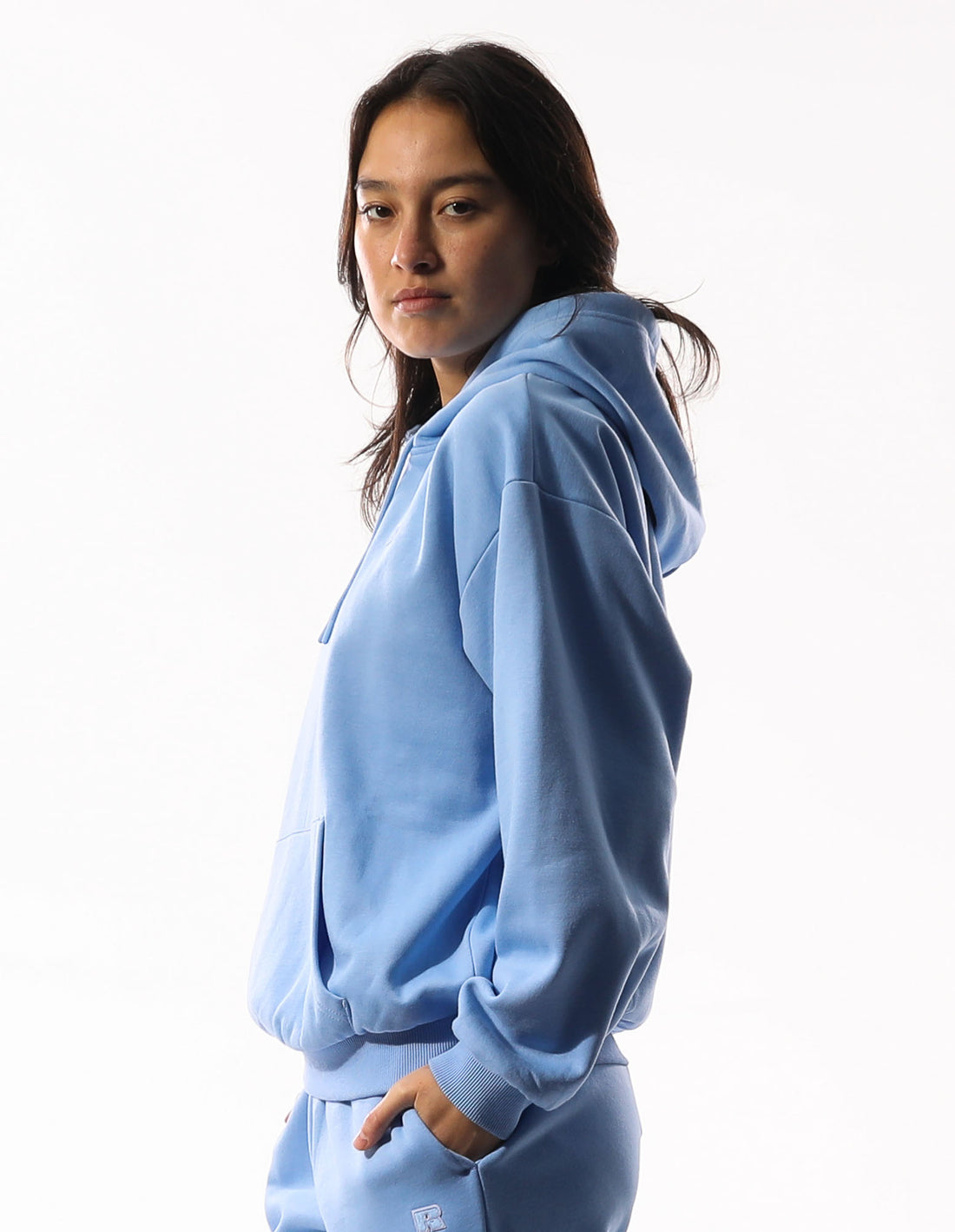 Dámské Mikina s Kapucí Russell Athletic R Logo Blankyt | CMU-970863