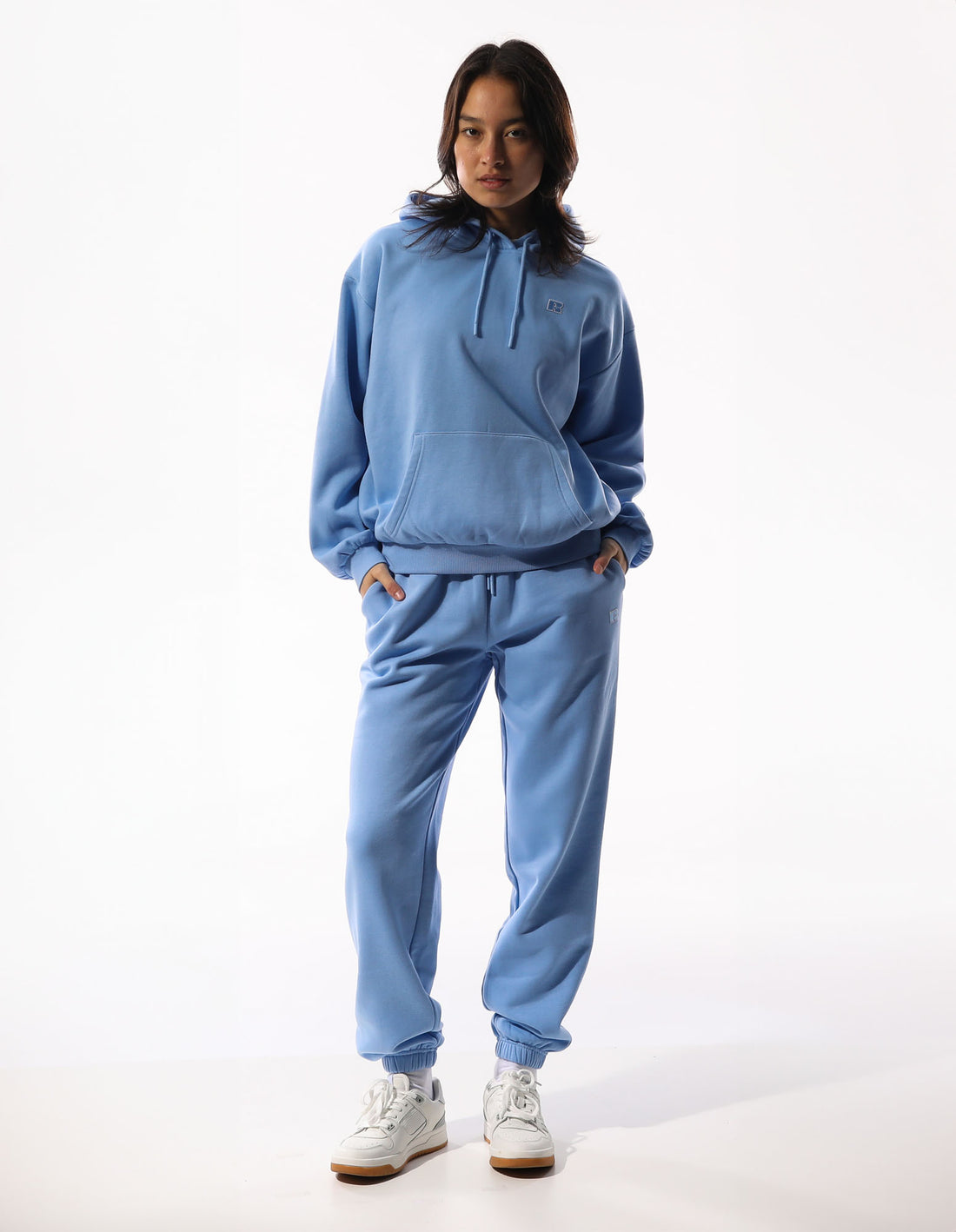 Dámské Mikina s Kapucí Russell Athletic R Logo Blankyt | CMU-970863