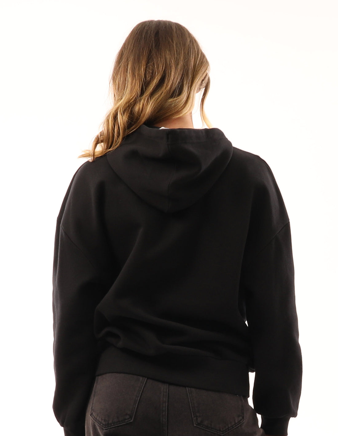 Dámské Mikina s Kapucí Russell Athletic Scripted Oversized Černé | PIX-304179