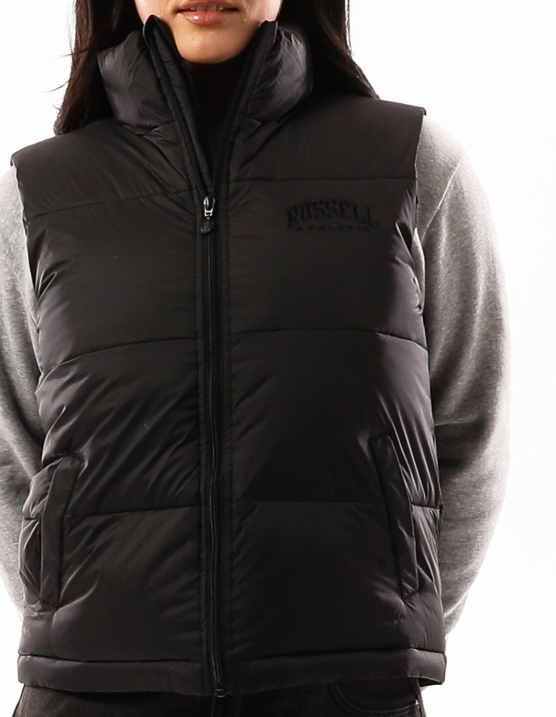 Dámské Puffer Bunda Russell Athletic Arlington Vest Černé | JYM-729015