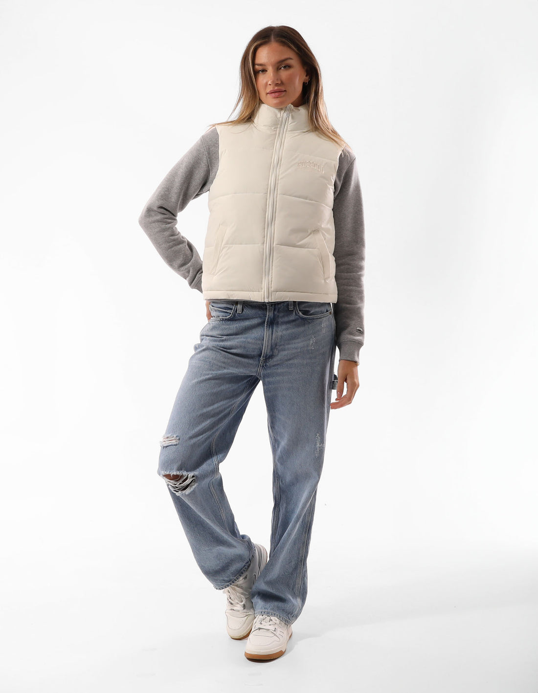 Dámské Puffer Bunda Russell Athletic Belle Vest Béžový | SCY-298716