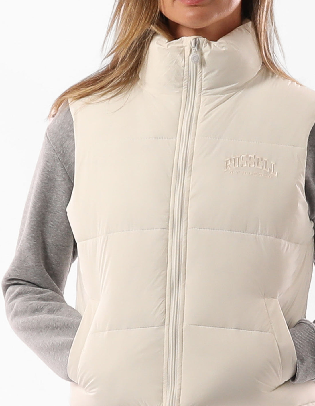 Dámské Puffer Bunda Russell Athletic Belle Vest Béžový | SCY-298716