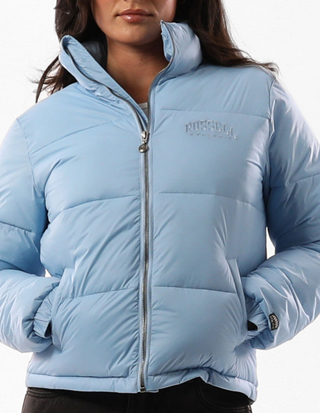 Dámské Puffer Bunda Russell Athletic Seattle Sea Cropped Blankyt | EPW-380721